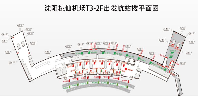 沈陽桃仙機(jī)場(chǎng)T3平面圖