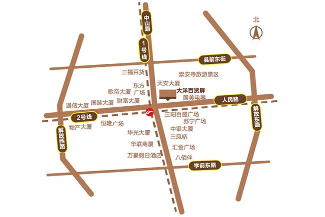 大洋百貨戶外LED屏區(qū)位圖 大洋百貨戶外LED屏區(qū)位圖